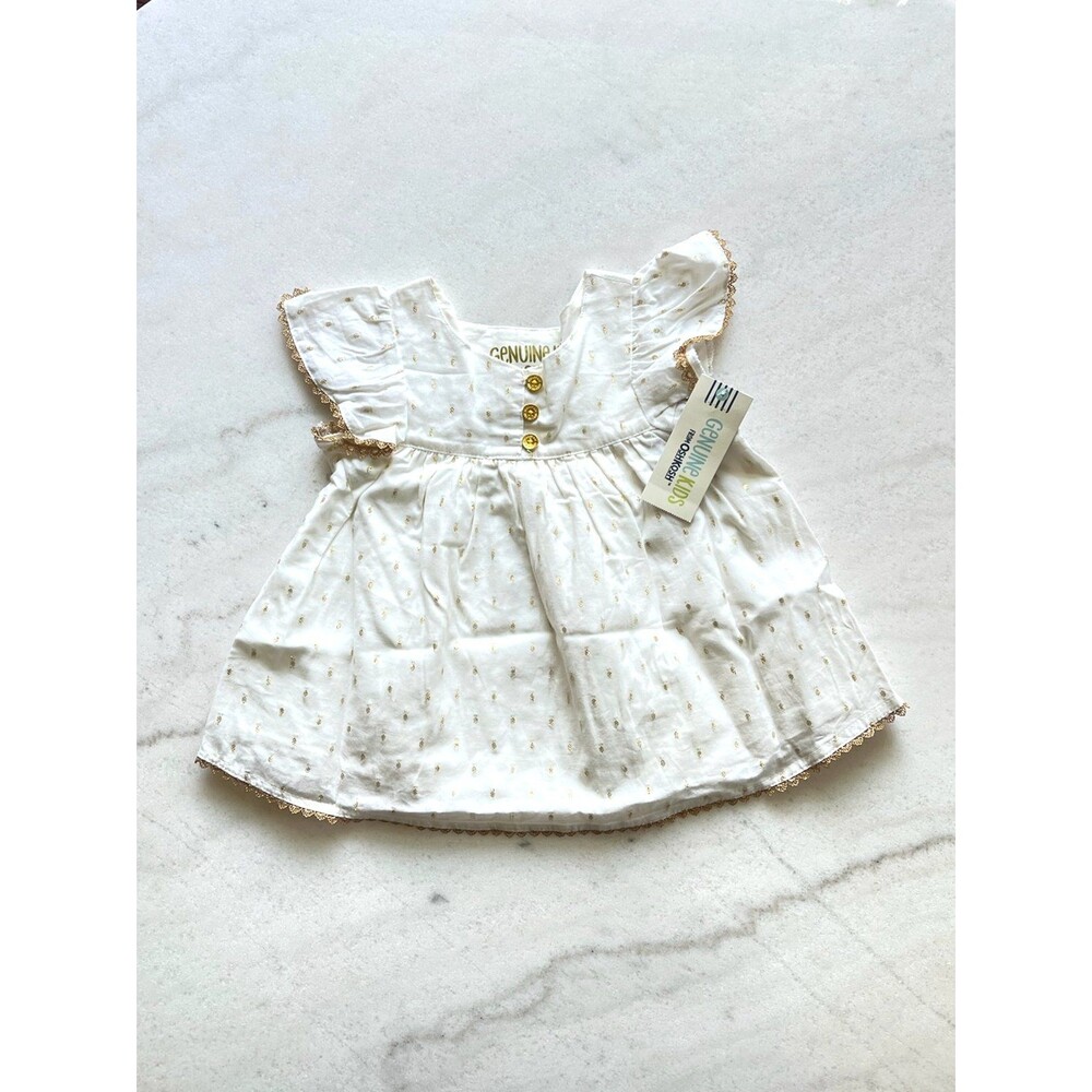 NWT!! White and Gold Embroidered Dress